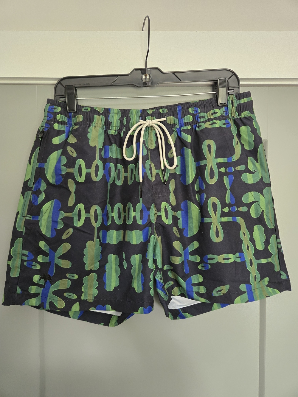 Men's OAS Feral Galbanum Swim Shorts with Green & Blue Print